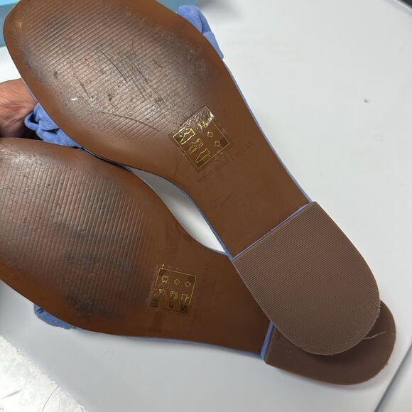 Blue Braided Slide Sandals from Who What Wear Size 8 Blue Suede Flats - Like New - Picture 3 of 3